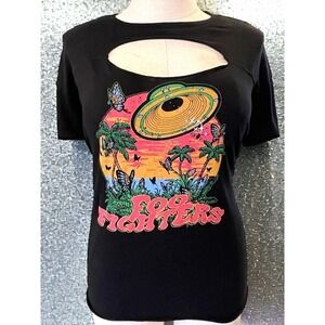 Torrid Plus Size 0 Foo‎ Fighters UFO Alien Rock Concert Punk Keyhole Cutout Tee